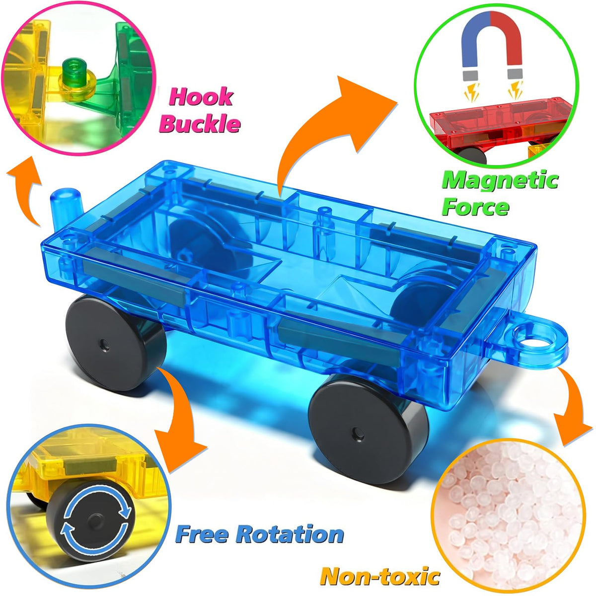 Qltytoy Mini Magnetic Tiles Cars 8PCS Construction Set for Mini,Major Tiles 🍁 All In One Marketplace Canada