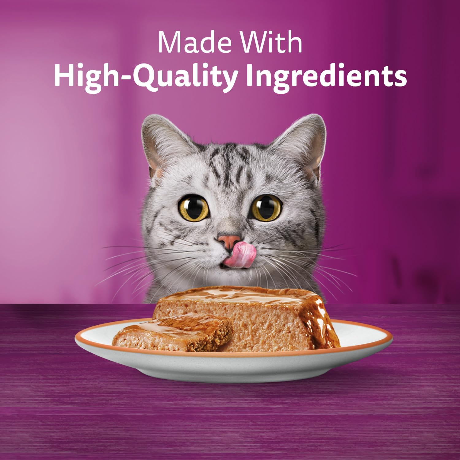 WHISKAS Salmon and Poultry Selections, Turkey, Chicken, and Savoury Salmon Dinner, Adult Wet Cat Food Paté in Natural Juices, 100g (24 Pack)