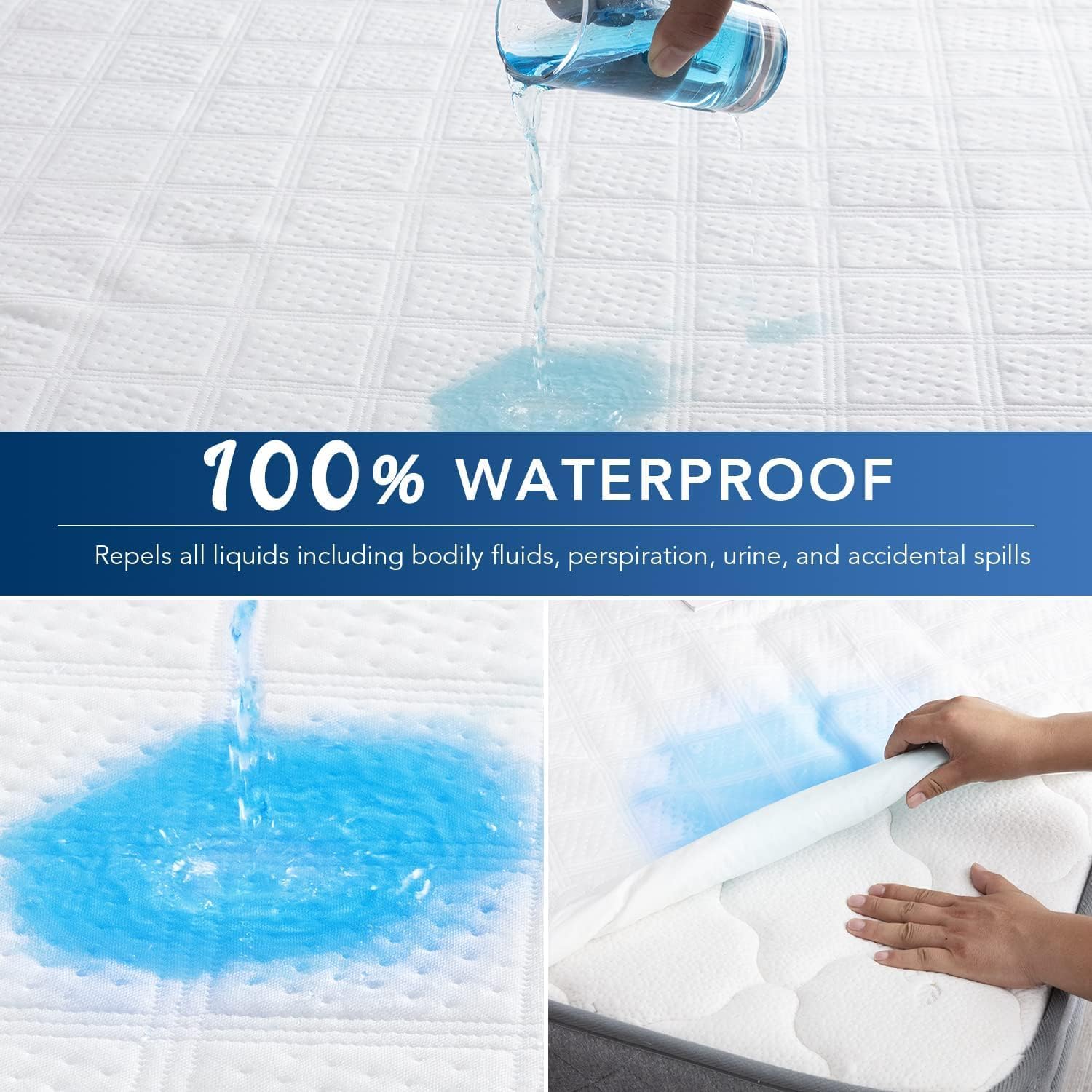 Premium Ultra Soft Waterproof Crib Fitted Mattress Protector - Toddler and Crib Mattress Pad Cover - Soft and Breathable with 7 Inches Deep Skirt (White, 28" x 52")