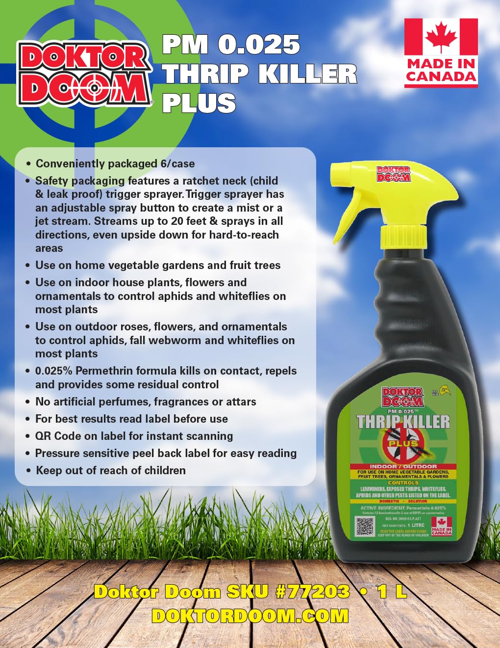 Doktor Doom PM 0.025 Thrip Killer Plus, 1L - Available at All In One Marketplace Canada
