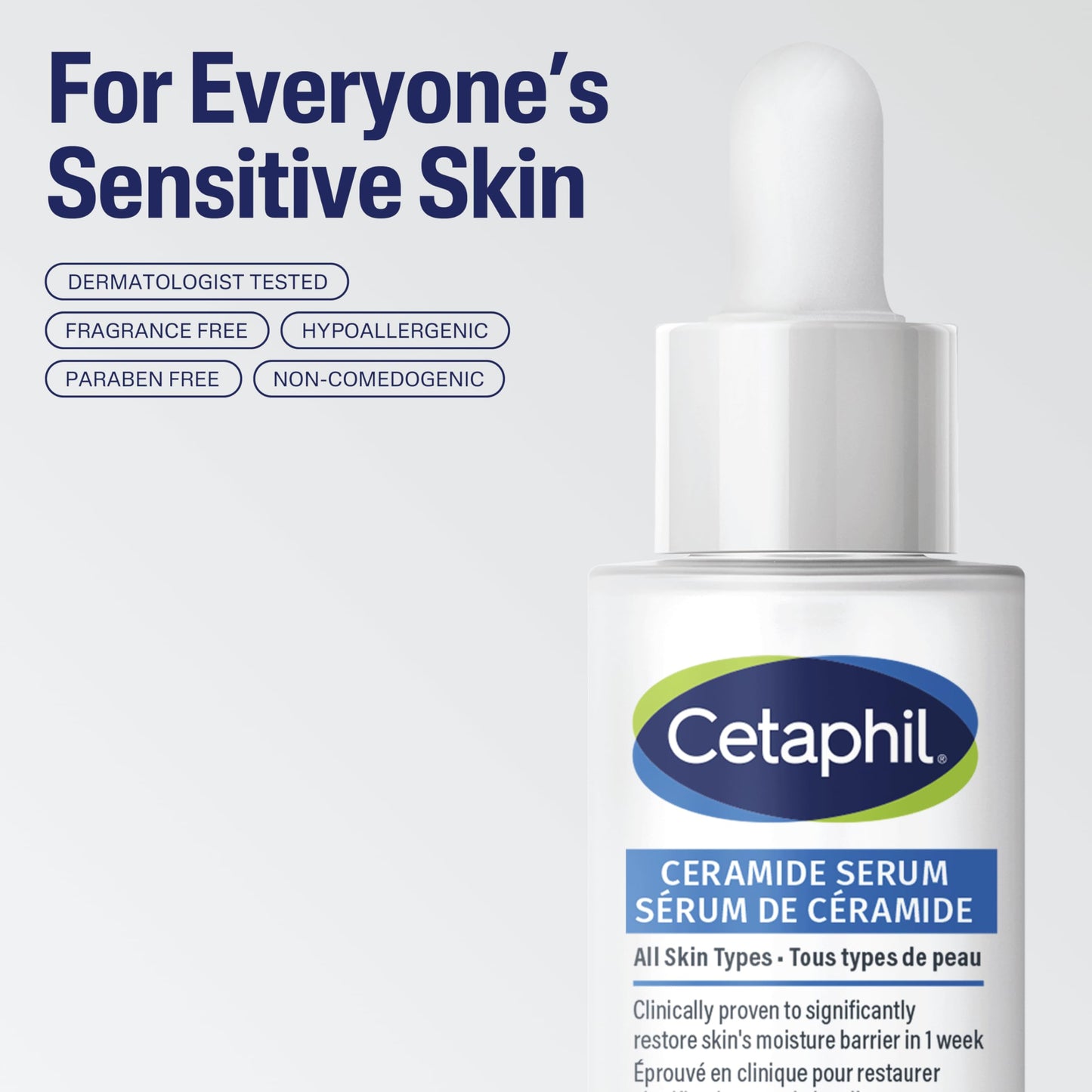 Cetaphil Ceramide Serum, Hydrating Face Serum for Skin Barrier Repair, Pore Treatment, 48Hr Hydration with Ceramide, Cica & Allantoin, Dermatologist Recommended, 1oz - Available at All In One Marketplace Canada
