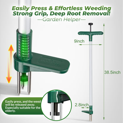 Walensee Weed Puller, Stand Up Weeder Hand Tool, Long Handle Garden Weeding Tool with 3 Claws, Hand Weed Hound Weed Puller for Dandelion, Standup Weed Root Pulling Tool and Picker, Grabber (1 Pack) - Available at All In One Marketplace Canada