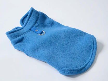 JACKO & CO Dog Fleece Vest Sweater with Leash Ring, Blue L (Dogs 10-16 lbs) 🍁 All In One Marketplace Canada
