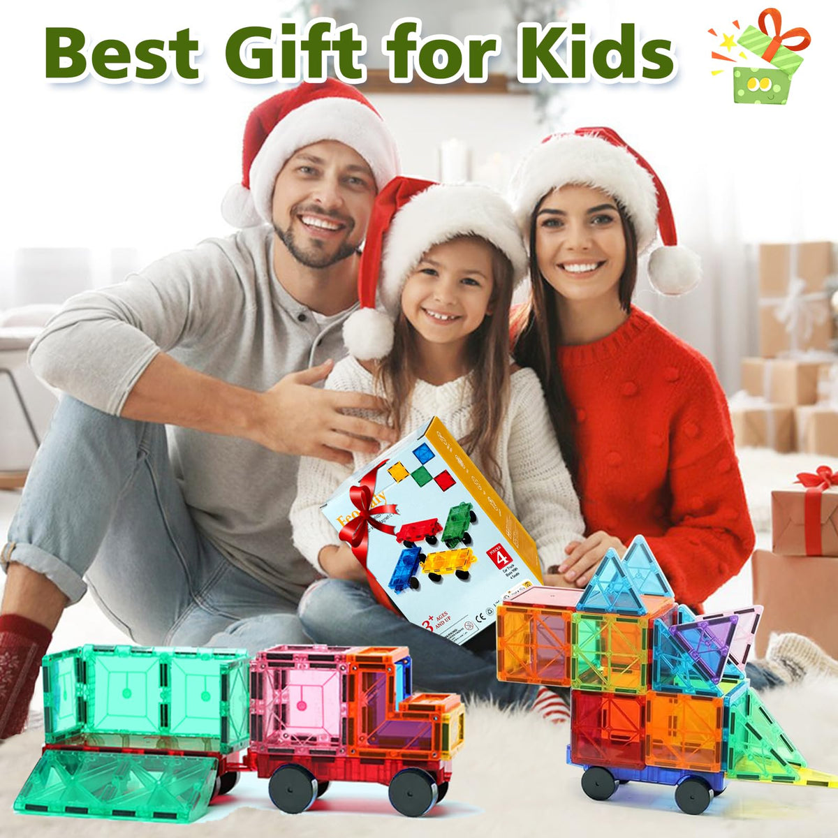 Feoxialy Magnetic Tiles Cars 4 PCS Magnet Tiles Set Construction Kids Toys 🍁 All In One Marketplace Canada