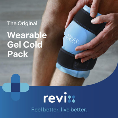 REVIX Knee Ice Pack Wrap for Injuries Reusable, Gel Ice Pack Wrap with Cold Compress Therapy for Knee Pain Relief, Knee Replacement Surgery, Swelling, Bruises and Arthritis - Available at All In One Marketplace Canada