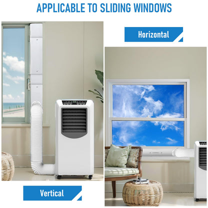 Portable Air Conditioner Window Kit with 5.9" Exhaust Hose, Portable AC Window Vent Kit for Sliding Window Seal with PVC Plate, Universal Coupler Fits 5.9 & 5.1 Inch Diameter Exhaust Hose - Available at All In One Marketplace Canada