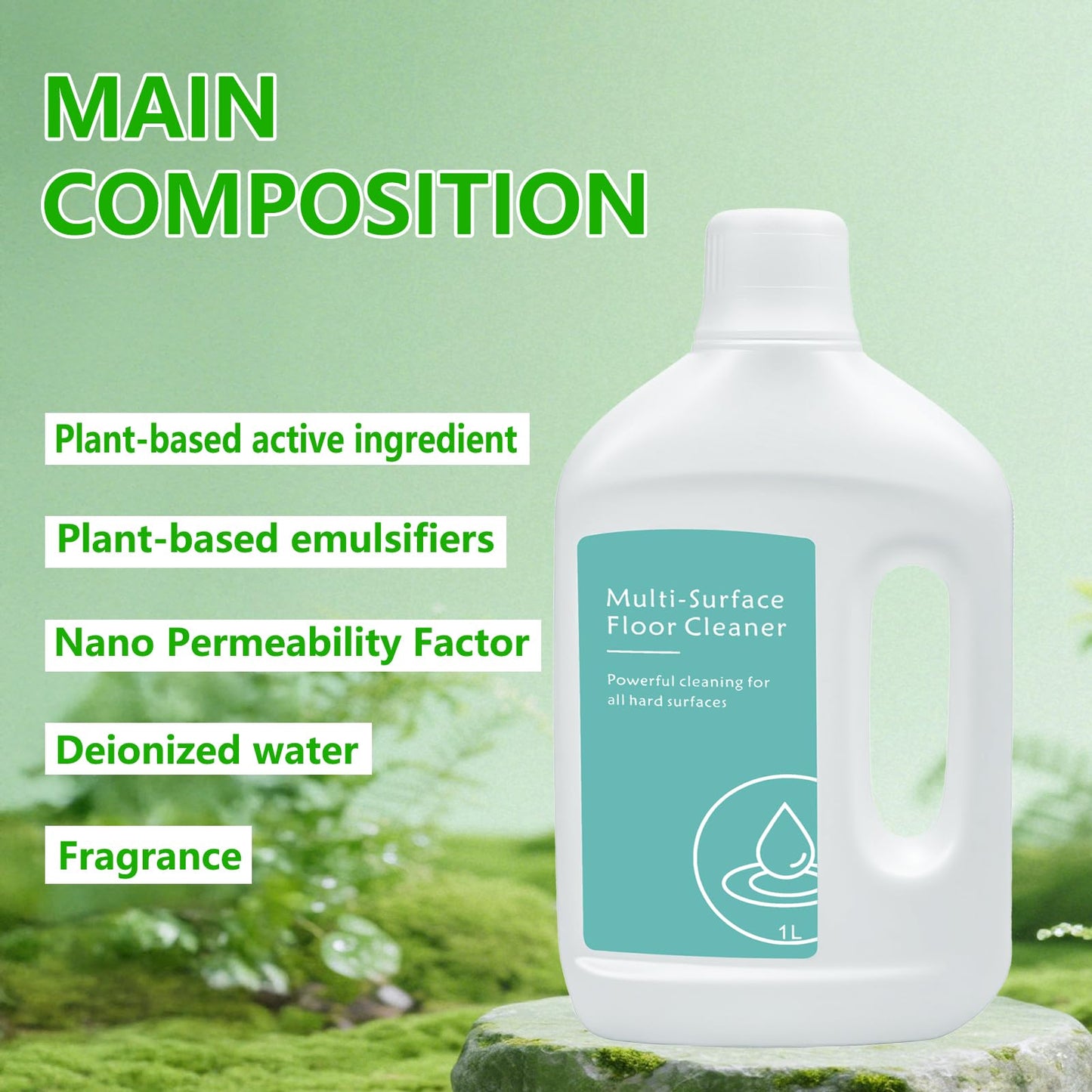Floor Cleaning Solution for Dreame L40 Ultra/L50 Ultra/X50 Ultra/L10s Ultra Gen 2/X40 Ultra and Other L/X/Aqua/Matrix Series Robot Vacuum Cleaners, Multi-Surface Floor Cleaner Liquid, Fits MOVA, 1L - Available at All In One Marketplace Canada