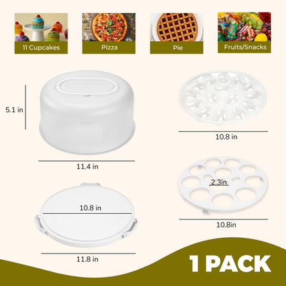 NPLUX Cake Carrier with Lid and Handle White Cake Containers, BPA-Free 🍁 All In One Marketplace Canada