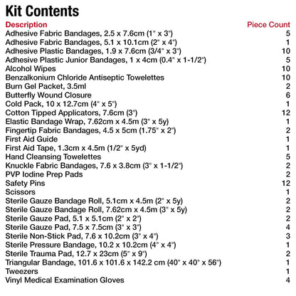 First Aid Central AZ-ESSFAK Essential Emergency First Aid Kit For Home, Travel, and Work, 111 Pieces - Available at All In One Marketplace Canada