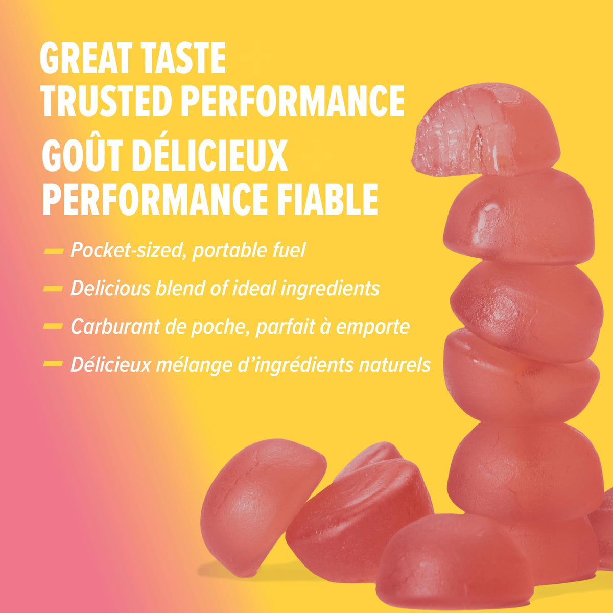 Honey Stinger Organic Pink Lemonade Energy Chew | Gluten Free & Caffeine Free | For Exercise, Running and Performance | Sports Nutrition for Home & Gym, Pre and Mid Workout | 12 Pack, 50g