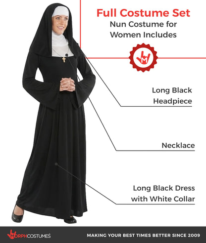Fun Shack, Nun Woman Costume Women, Halloween Costumes for Women, Large