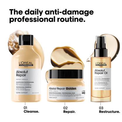 L'Oréal Professionnel Absolut Repair Golden Mask, Fine Damaged Hair, 250 mL