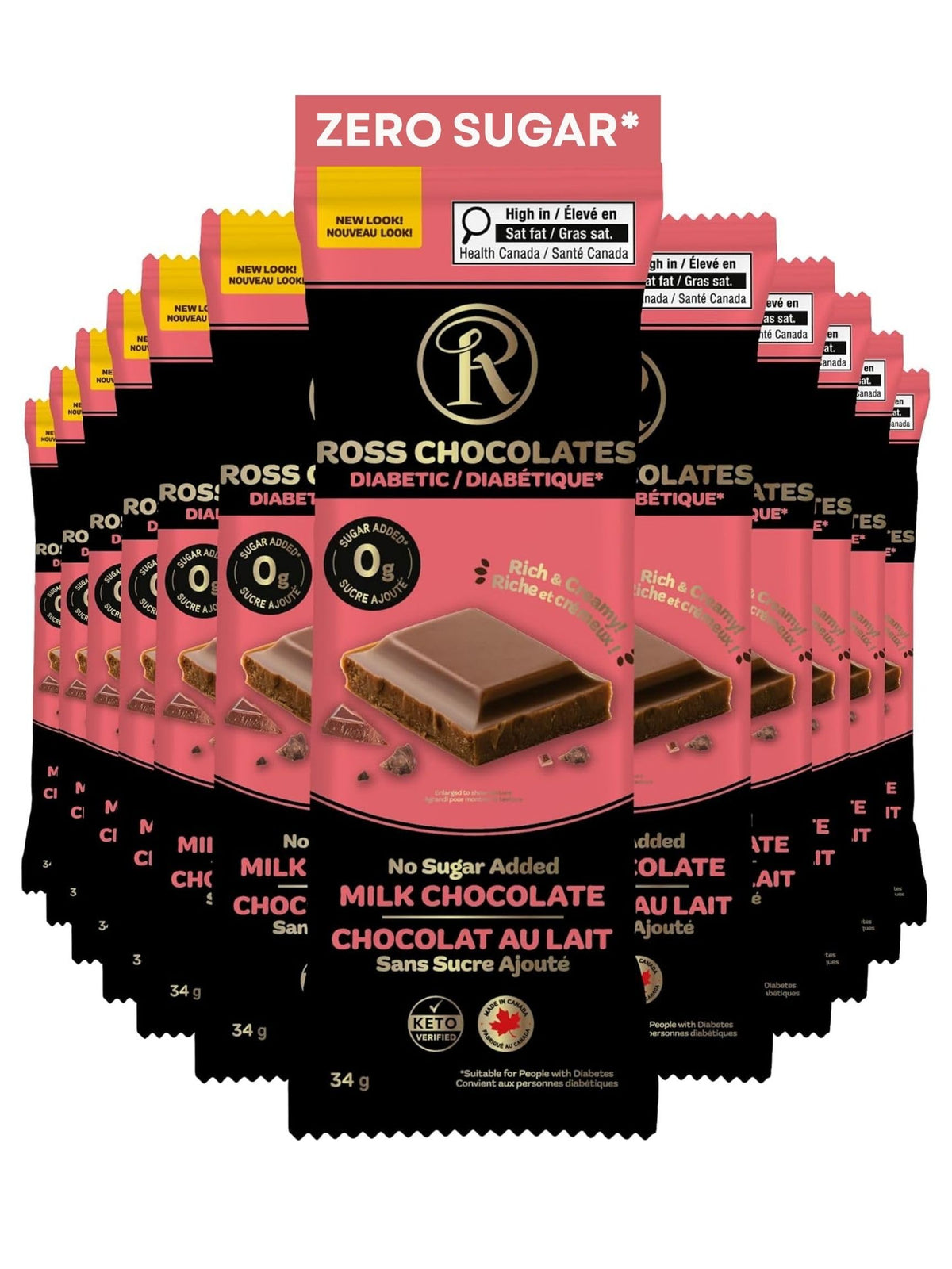 Tablettes de chocolat au lait pur gourmet Ross Chocolates, crémeuses, fondantes en bouche