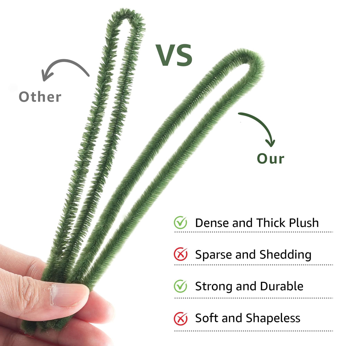 YONOVO Green Pipe Cleaners Bulk 500 Pcs - 6 mm Thick 12 Inch Long 🍁 All In One Marketplace Canada