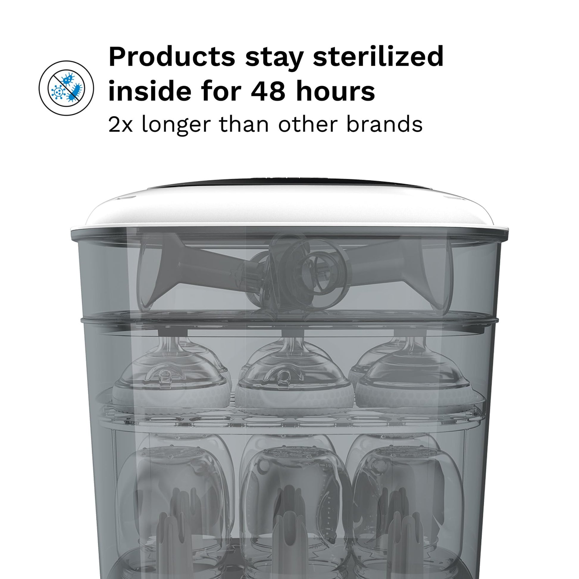 Baby Brezza Bottle Sterilizer and Dryer Advanced – 33% Faster - Largest Capacity Steam Sanitizer - Universal Sterilization Machine for All Bottles + Baby Product Parts - HEPA Air Filter Baby Brezza