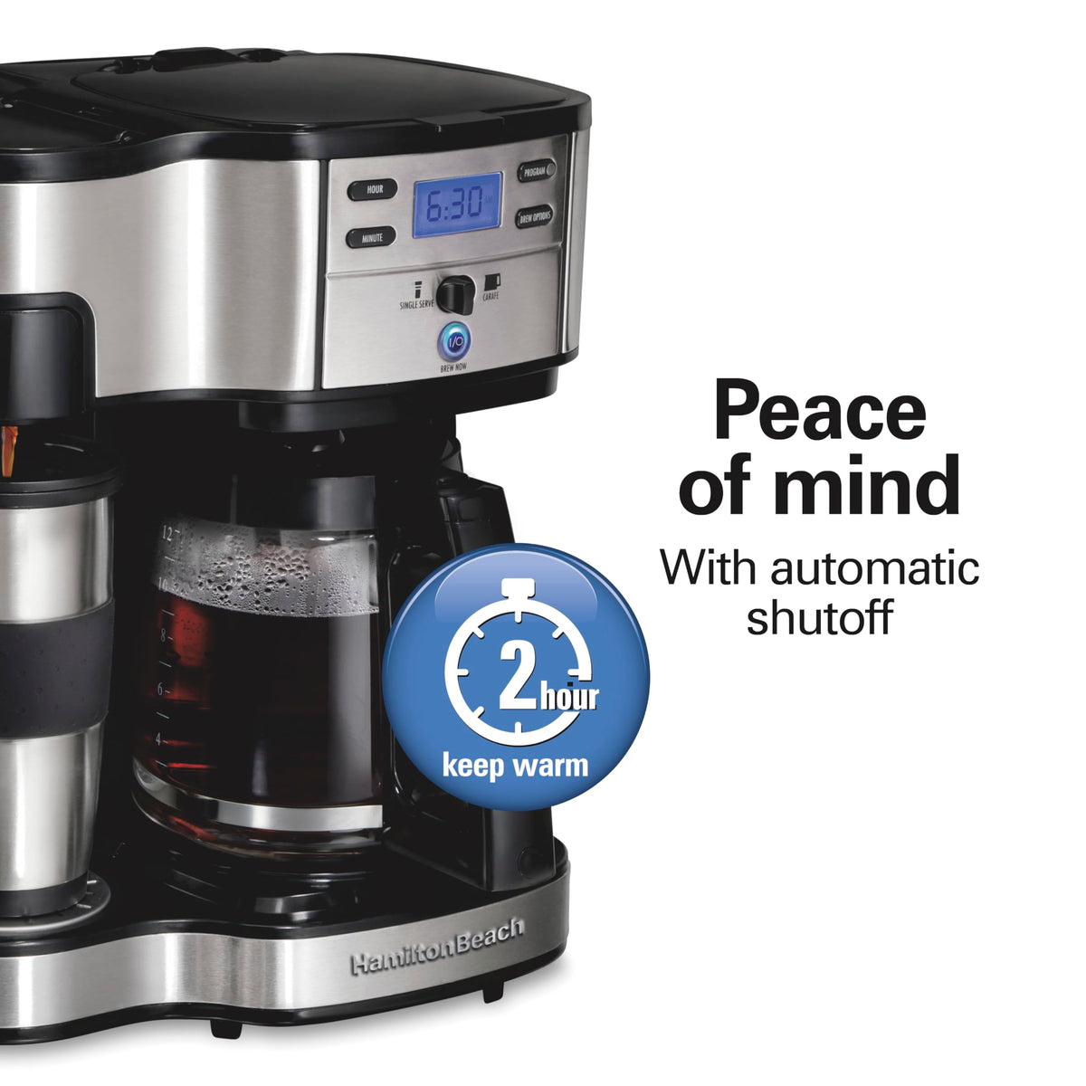 Hamilton Beach Single Serve Coffee Brewer and Full Pot Coffee Maker, 2-Way (49980A)