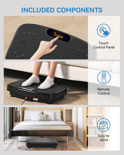 GDCOO Vibration Plate Exercise Machine, Vibrating Plate for Lymphatic Drainage, Vibrating Platform with 200 Adjustable Speeds, Fitness & Weight Loss Vibration Plate, 450 Lbs Max Capacity (Matte Black) - Available at All In One Marketplace Canada