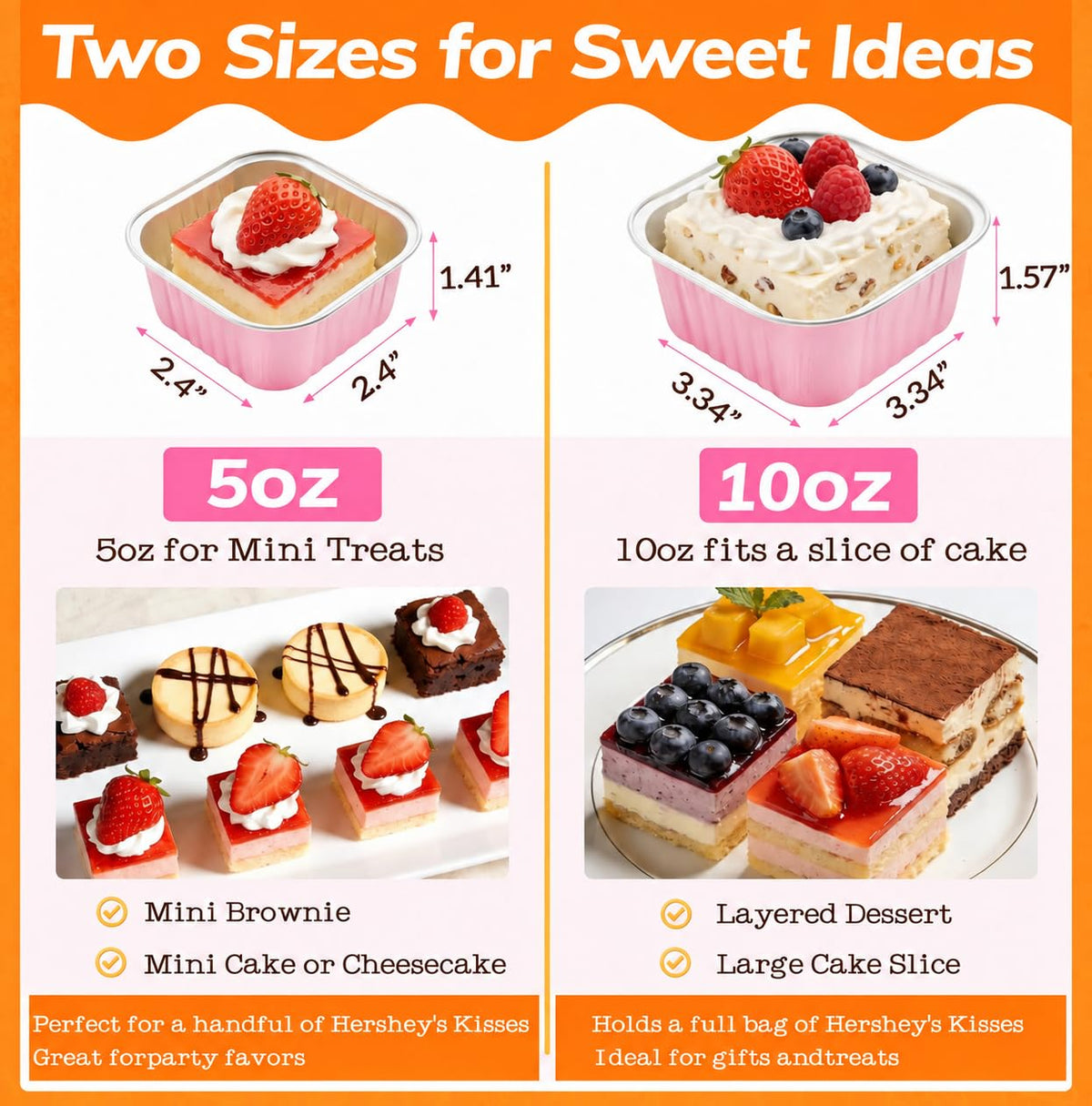 NPLUX Mini Cake Pans with Lids, 50 Pack Pink 5oz for Picnic Desserts 🍁 All In One Marketplace Canada