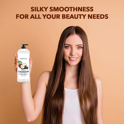 Majestic Pure Fractionated Coconut Oil – Lightweight Liquid Carrier Oil for Essential Oils, Massage, Skin, Hair & DIY Personal Care Applications – 16 Fl Oz - Available at All In One Marketplace Canada