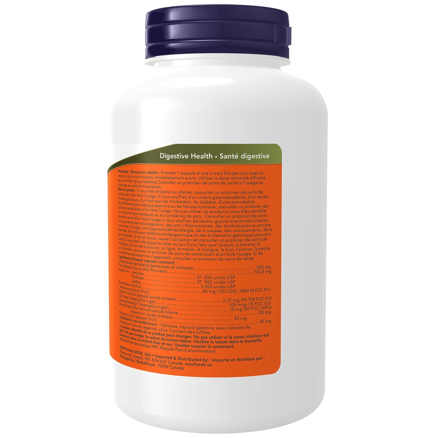 NOW Supplements, Super Enzymes, Formulated with Bromelain, Ox Bile, Pancreatin and Papain, Super Enzymes,180 Capsules - Available at All In One Marketplace Canada