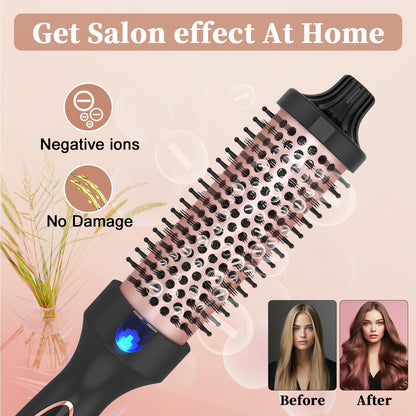 Hywestger Curling Iron Thermal Brush 1.5 Inch Global Voltage Travel-Friendly with Digital Display Temperature Ceramic Tourmaline Ionic Quick Heated Round Bush Suitable for Medium and Long Hair - Available at All In One Marketplace Canada