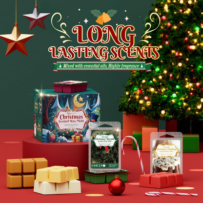 Christmas Scented Wax Melts, Strong Scentsy Wax Melts, Wax Cubes for Warmer - Christmas Wreath, Apple Cinnamon, Gingerbread, Candy Cane, Eggnog, Christmas Pudding, Cranberry, Sugar Cookie 🍁 All In One Marketplace Canada