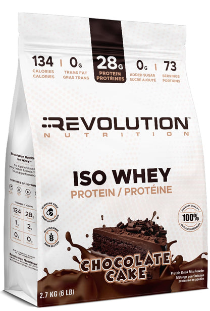 Revolution Nutrition, Iso Whey, Protein Powder 6LB Bag, 28g Of Protein Per Scoop, Gluten Free, Low Carb, 2.27 Kg, 82 Servings (Chocolate Cake, 6 Pound Bag) 🍁 All In One Marketplace Canada