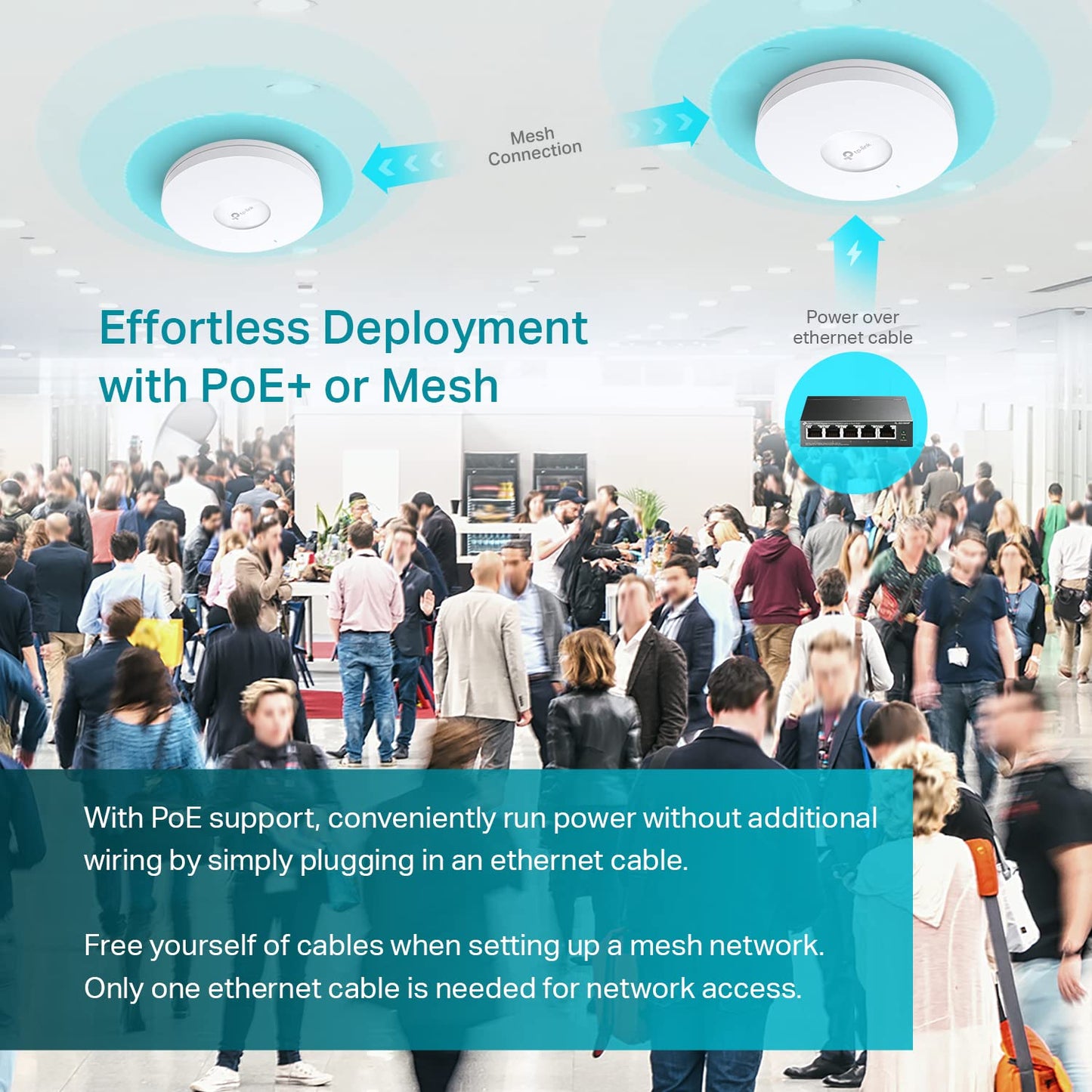 Omada EAP650 AX3000 Ceiling Mount WiFi 6 Access Point, Dual-Band 2402 Mbps + 574 Mbps, 1× Gigabit PoE+ Port, 802.3at PoE/DC Power, Omada Mesh, Seamless Roaming, WPA3, Cloud Managed 🍁 All In One Marketplace Canada