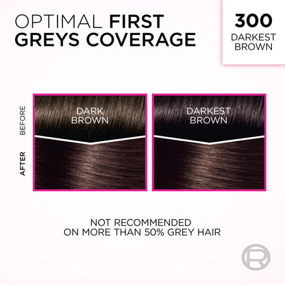 L'Oréal Paris Casting Crème Gloss Hair Dye, 300 Darkest Brown, Semi permanent Hair Color with Hair Gloss, 1 Kit (Pack of 2) L'Oreal Paris
