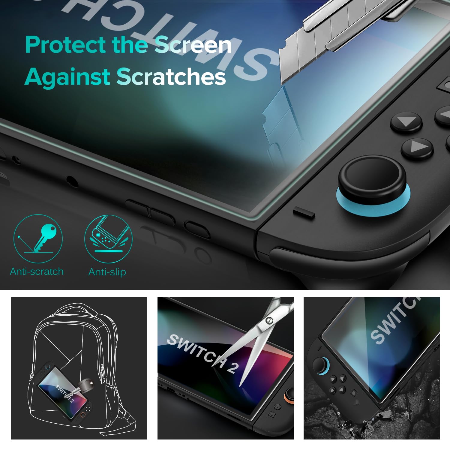 ivoler 4-Pack Screen Protector Tempered Glass for Nintendo Switch 2 Model 2025 with [Alignment Frame] Accessories Transparent HD Clear Anti-Scratch Screen Protector for Nintendo Switch 2, 7.9-Inch