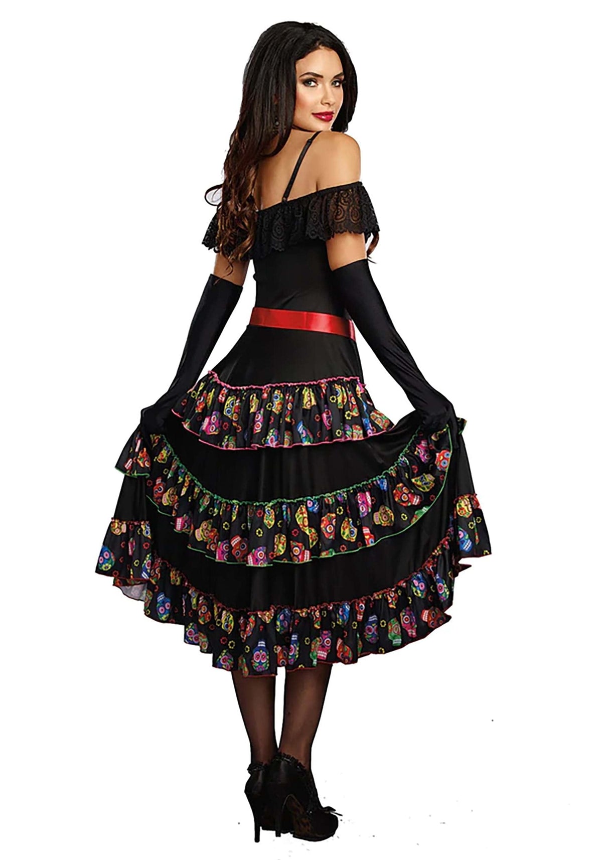 Dreamgirl Womens Lady of the Dead Costume, Adult Day of the Dead Halloween Costume X-Large