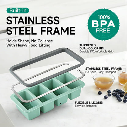 Tvmania 2-Pack Silicone Freezer Trays with Lids, 1 Cup, 4-Compartment 🍁 All In One Marketplace Canada