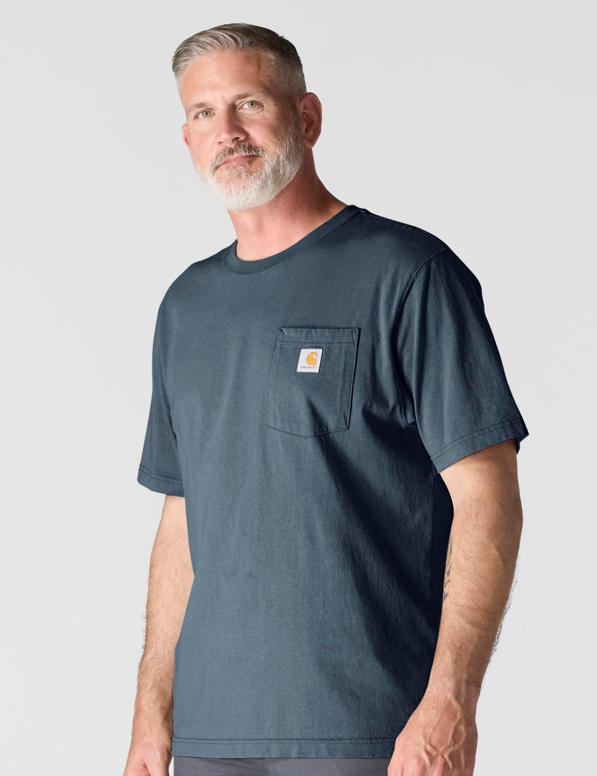 Carhartt Men's K87 Workwear Pocket Short Sleeve T-Shirt (Regular and Big & Tall Sizes), Bluestone, Large