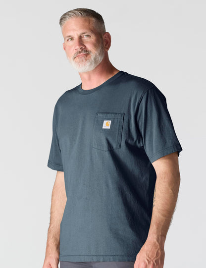 Carhartt Men's K87 Workwear Pocket Short Sleeve T-Shirt (Regular and Big & Tall Sizes), Bluestone, Large