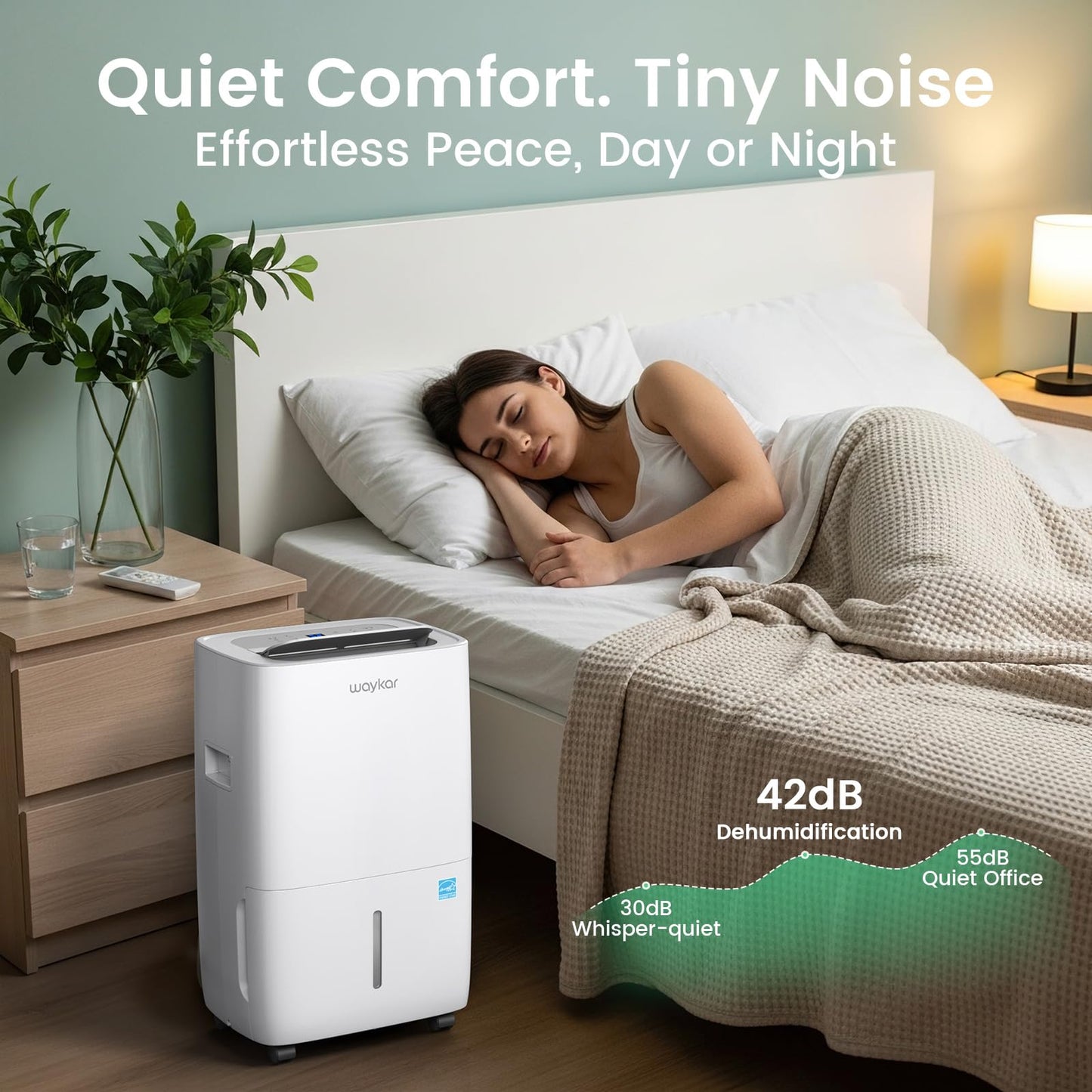Waykar 80 Pints 2025 Energy Star Dehumidifier for Spaces up to 5,500 Sq. Ft for Basement and Home, Large Room with Drain Hose and 1.14 Gallons Water Tank - Available at All In One Marketplace Canada