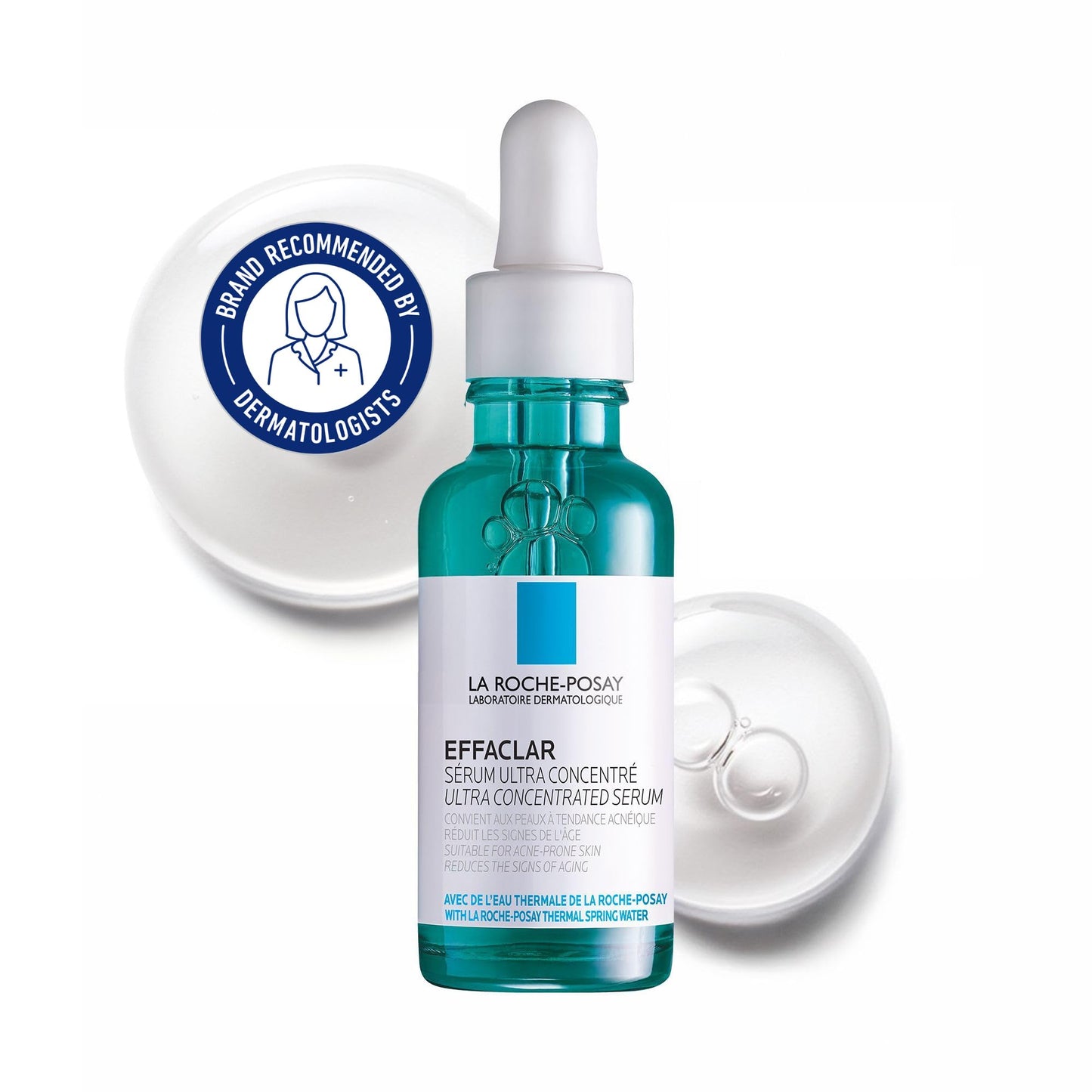 La Roche Posay Glycolic Acid Face Serum with Niacinamide & Salicylic Acid. Effaclar Ultra Concentrated Exfoliating Serum, Acne-Prone & Mature Skin, Recommended by Dermatologists, 30mL - Available at All In One Marketplace Canada