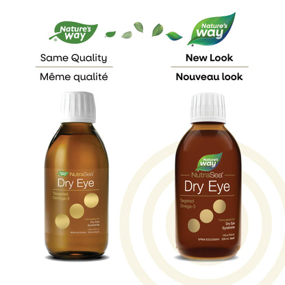 NutraSea Dry Eye Advanced Omega-3 Supplement - Support for Proper Tear Function - Citrus Flavour – 1500mg of EPA+ DHA & 150mg GLA Blend - 200 ml Liquid 🍁 All In One Marketplace Canada