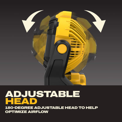 DEWALT 20V MAX* Cordless Fan, Portable, Multi Hanging, Up to 650 CFM Airflow, Tool Only (DCE512B)