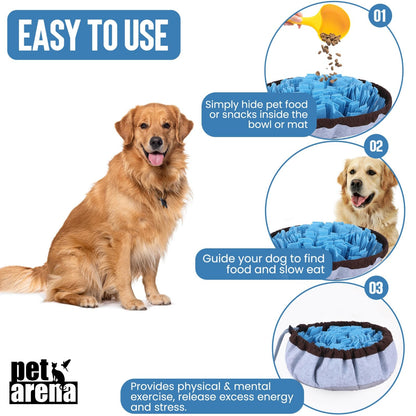 PET ARENA Adjustable Snuffle mat for Dogs, Dog Puzzle Toys, Enrichment Pet Foraging mat for Smell Training and Slow Eating, Stress Relief Interactive Dog Toy for Feeding, Dog Mental Stimulation Toys - Available at All In One Marketplace Canada