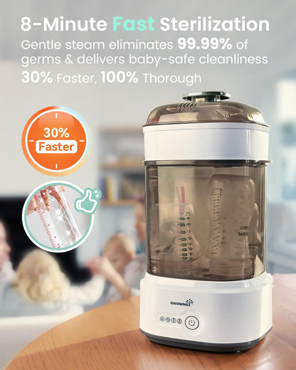 Bottle Sterilizer and Dryer, Compact Baby Bottle Sterilizer, Electric Steam Bottle Sanitizer for Baby Bottles, Pacifiers, Pump Parts - Available at All In One Marketplace Canada