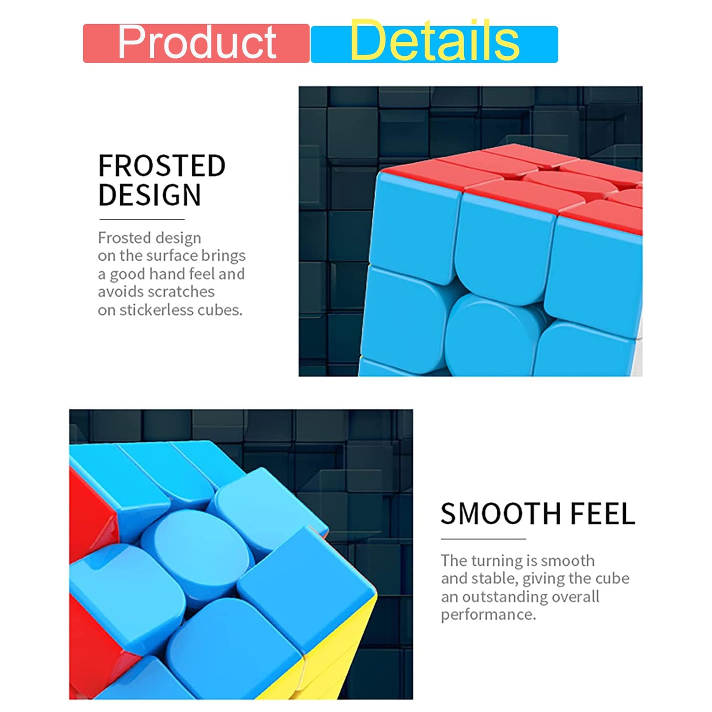 TWSTYFAL Speed Cube 3x3x3 Magic Cube Puzzles Fidget Toys, Fast Smooth Turning Ultra Durable Colour-Matching Puzzle, Classic Problem-Solving Cube with Gift, Exercise Brain and Hands-on Skills, Relief