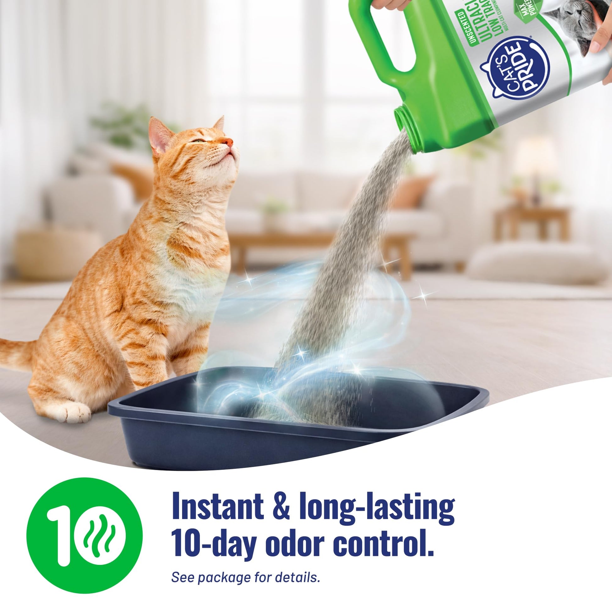 Cat's Pride Max Power: UltraClean Low Tracking Multi-Cat Clumping Litter - Keeps Paws & Home Clean - Up to 10 Days of Powerful Odor Control - 99% Dust Free - Unscented, 15 Pounds Cat's Pride