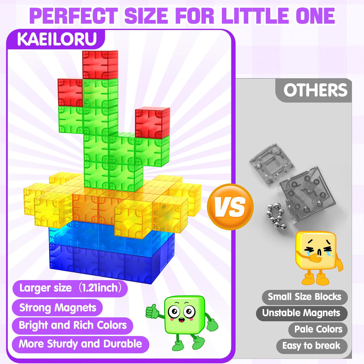 Feoxialy Magnetic Blocks - Clear Magnetic Cubes 1.21 inch, Building Blocks 🍁 All In One Marketplace Canada