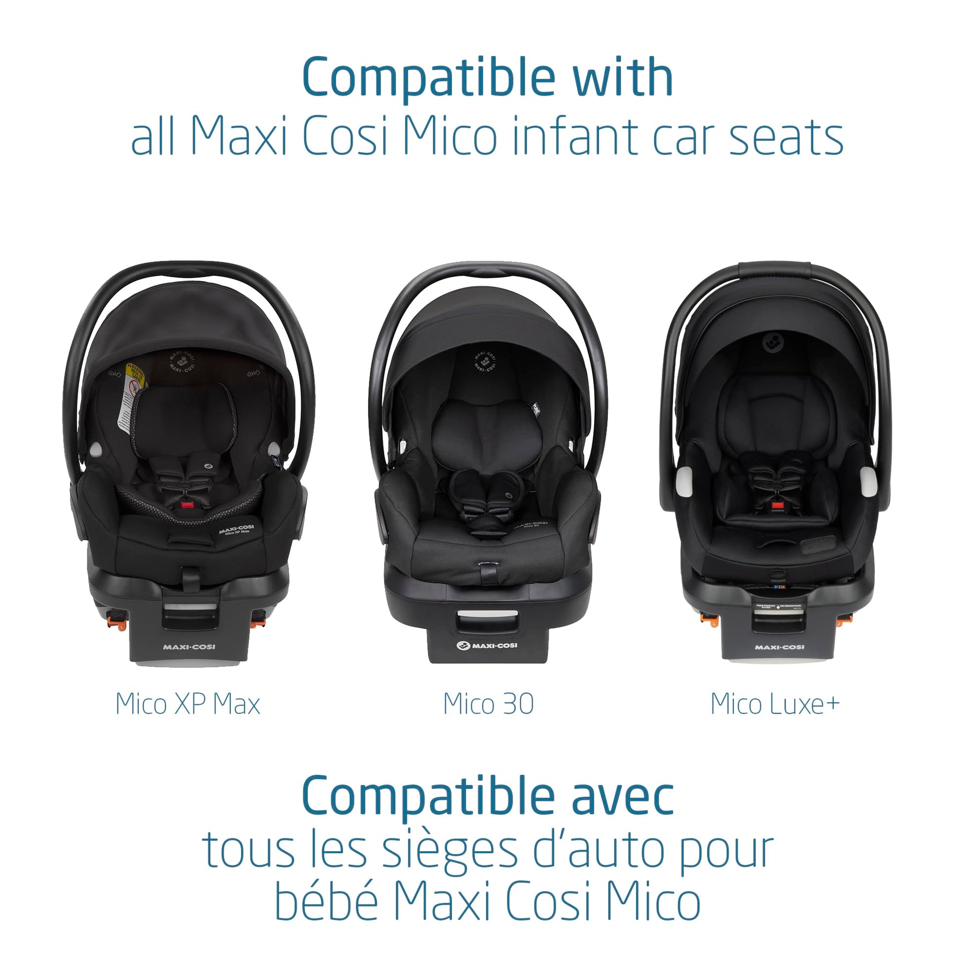 Maxi Cosi Mico Infant Car Seat Base - Compatible with All Mico Infant Car Seats, Adjustable, Anti-Rotation Stability Leg, Integrated Belt Lockoff, Self-Retracting One-Click UAS System, Black Maxi-Cosi