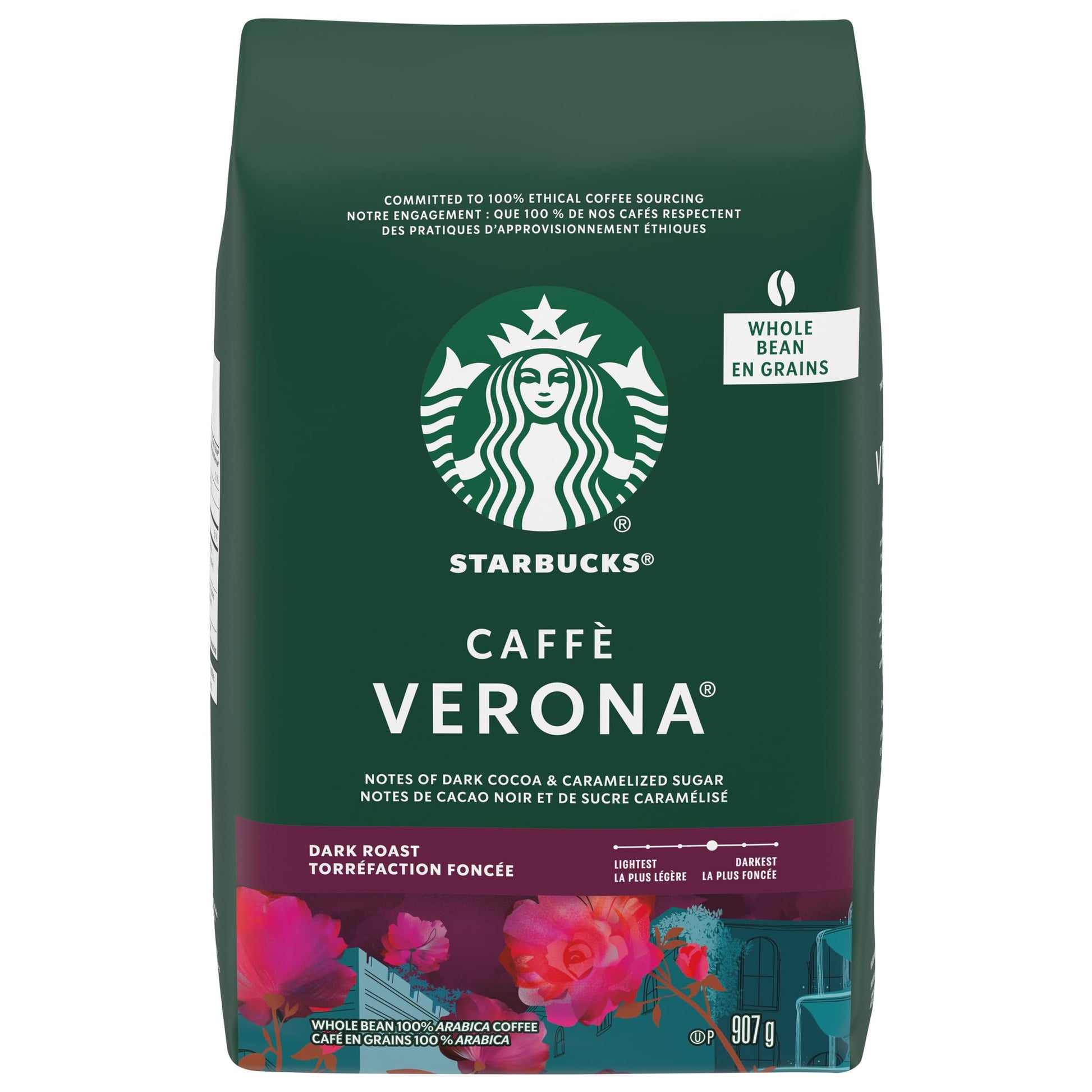 Starbucks Caffè Verona Dark Roast Whole Bean Coffee, 907g