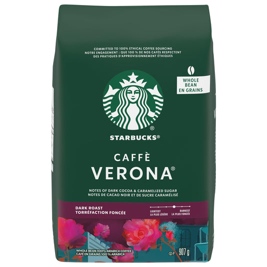 Starbucks Caffè Verona Dark Roast Whole Bean Coffee, 907g