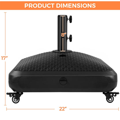 Yaheetech Fillable Mobile Umbrella Base, 4 Wheels, 123lb Capacity, Black 🍁 All In One Marketplace Canada