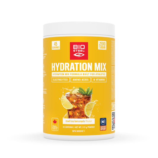 BioSteel Hydration Mix, Great Tasting with Zero Sugar, and No Artificial Flavours or Preservatives, Iced Tea Lemonade, 45 Servings per Tub