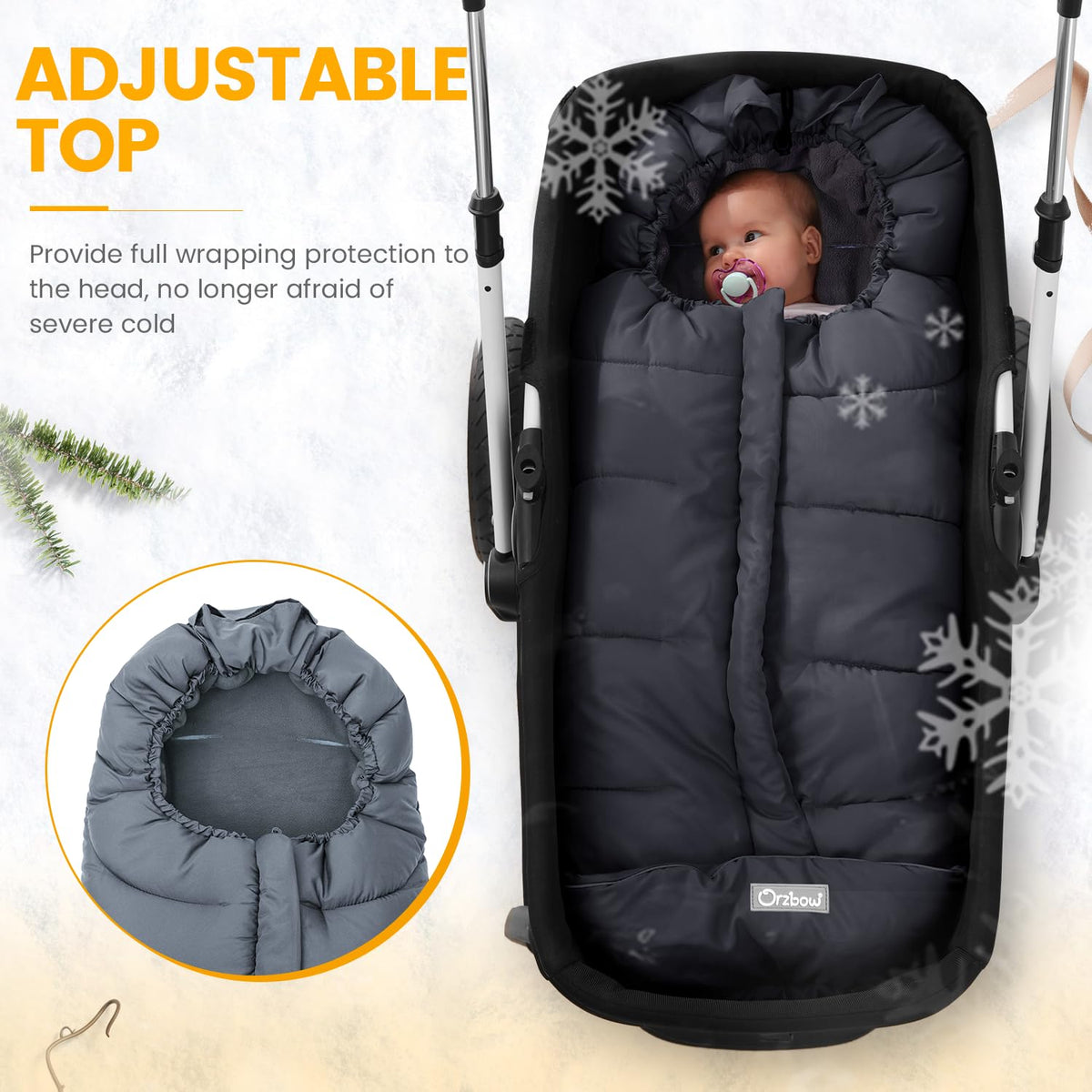 Orzbow Stroller Footmuff Universal, Weather-Proof Baby Bunting Bag 🍁 All In One Marketplace Canada