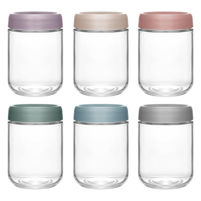 Xileanalee Overnight Oats Containers with Lids 6 Pack-16 Oz Mason Jar with Lids-Overnight Oats Jars Glass Food Storage Containers for Chia Seed Pudding Salad Cereal Coffee Spices - Available at All In One Marketplace Canada